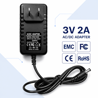 Adaptateur secteur mural AC/DC 3V 2A 6W 2000mA durable, certifié CE FCC RoHS, pour décodeur et commutateur réseau