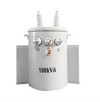 Transformateur de poteau immergé dans l'huile monophasé ANSI 100 kVA, 7,62 kV vers 240 V/480 V, pour la distribution d'énergie au réseau rural