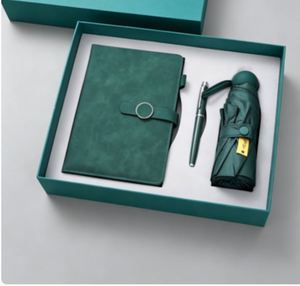 Carnet en cuir PU pour cadeau promotionnel d'entreprise, ensemble cadeau avec stylo et parapluie automatique - Product Image 3