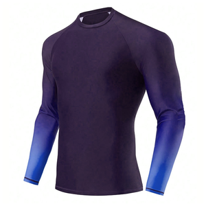 Camiseta Deportiva de Compresión para Hombre, Manga Larga, Protección UV, Color Verde Degradado, Transpirable, Secado Rápido, con Logotipo Personalizado - Product Image 4