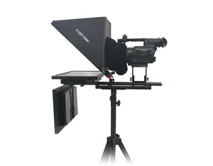 Goede Kwaliteit 24 Inch Spraak En Broadcasting Studio Teleprompter Draadloze Afstandsbediening Dubbel Scherm Ingebouwd Teleprompter