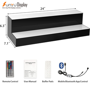 Wholesale Luminous Beverage <strong>LED</strong> High Quality Custom 2 Tiers <strong>Plexiglass</strong> <strong>Display</strong> Acrylic Beverage Bar <strong>Display</strong> Stand Rack - Product Image 6