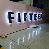 Enseigne lumineuse LED en acrylique 5000K lumière du jour pour magasin de détail, installation facile, gris argenté, fixation murale