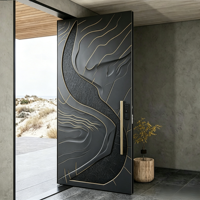 Porte d'entrée blindée en acier au design classique et moderne, porte principale pivotante en aluminium antivol pour la maison