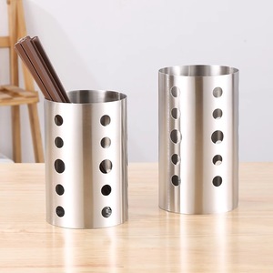 Stainless Steel Chopstick Holder 7x10 Cm Round <b>Kitchen</b> Organizer Cutlery <b>Storage</b> Cylinder For Utensils - Product Image 2