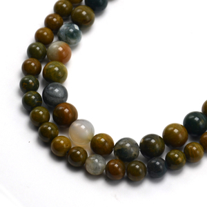 Bestone Cuentas sueltas Cuentas de piedra Cuentas redondas Ocean Jasper para hacer joyas DIY Diseños creativos - Product Image 1