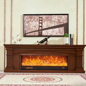 Meuble TV moderne avec foyer électrique décoratif LED multicolore, foyer réaliste pour la décoration intérieure de la maison - Product Image 1