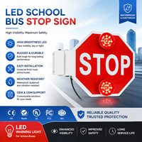 Bras de signalisation d'arrêt pour autobus scolaire robuste avec signal lumineux LED haute visibilité clignotant, bras de signalisation d'arrêt électrique extensible