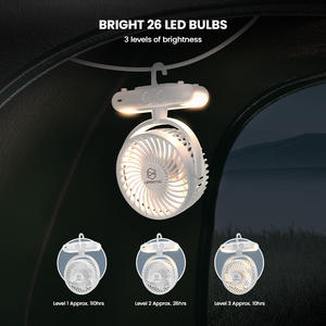 Портативный настольный вентилятор для кемпинга с 3 режимами, 4 дюймов, с функцией ночного освещения, перезаряжаемый, 4000 мАч - Product Image 2