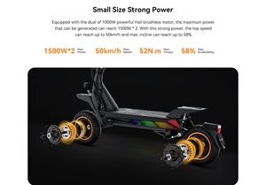 Электрический скутер, 120 кг, грузоподъемность, литий 60 В, 1000 Вт, 15,6 А · ч, 50 км/ч, 10 дюймов - Product Image 4