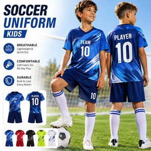 Club Custom Volwassen Heren Voetbaltenue Geprint Voetbalshirt & Shorts Set 100% Polyester Ademend Snel Droog Zomer Wedstrijd Kleding - Product Image 1