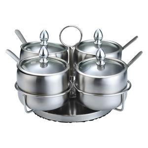 304 Stainless Steel Seasoning <b>Jar</b> Set With Lid And Handle <b>For</b> <b>Kitchen</b> <b>Storage</b> - Product Image 1