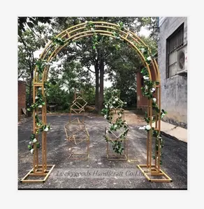 Золотистый цвет под заказ, полукруглая металлическая арка для свадебной сцены