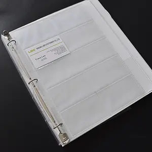 Folhas de pasta para cartão de visita, folhas transparentes de tamanho carta, pesadas, com 10 bolsos, 3 anéis, para uso em escritório escolar