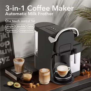 Cafetière Express Italienne 3-en-1 Électrique <span class=keywords><strong>avec</strong></span> Mousseur à Lait Automatique pour Hôtels, Domicile et Bureau - Product Image 2