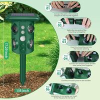 Nouveau répulsif solaire pour oiseaux et animaux capteur infrarouge alarme ultrasonique extérieur étanche répulsif à ultrasons pour rongeurs