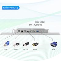 Moniteur tactile industriel encastré en aluminium de 21,5 pouces, offre un écran multi-touch réactif avec des images nettes
