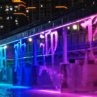 Cortina de Agua Programable con Luces DMX, Texto y Logotipo Personalizados para Exteriores, Comerciales y Escénicos