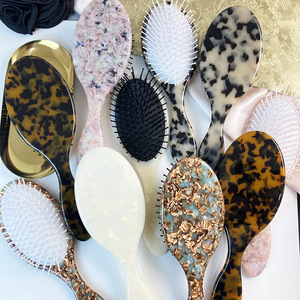 Cepillo desenredante de acetato de celulosa ecológico de <span class=keywords><strong>gran</strong></span> tamaño, cepillo masajeador de cuero cabelludo, cepillo desenredador de paletas, cepillo para extensiones de cabello - Product Image 1