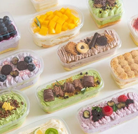 Boîte d'emballage transparente pour gâteaux, lait, biscuits, salades de fruits, glaces, vente en gros