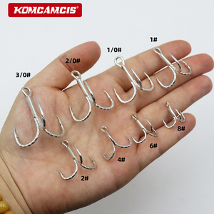 OEM Haute Qualité 4X Strong 8 # Hameçons triples 3/0 tranchants à ardillon, à courbure ronde, en acier à haute teneur en carbone, pour la pêche en mer et la pêche à la traîne - Product Image 6