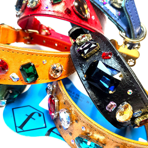 Collier pour animaux de compagnie en cuir avec strass, boucle réglable, sangle de cou pour chien et chat, couleur unie, collier tendance pour chiot - Product Image 4