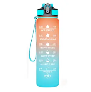Teslim kilitleme kapak yeni tasarım spor Fitness spor su şişesi BPA-ücretsiz Tritan şişe saman ile halat desteği Logo özel