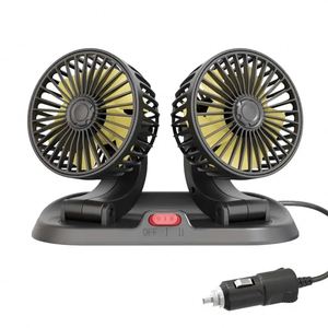 Ventilateurs de refroidissement à double tête réglables à 360 degrés, USB DC24V 12V, pour camions et voitures, en plastique - Product Image 1