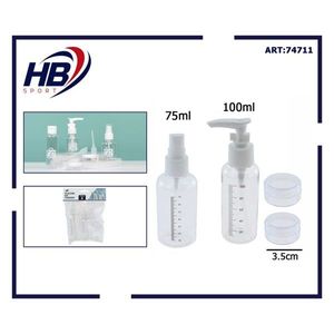 4pcs Travel Kit Bottle <b>Set</b> (100ML Press-Fit 75M <b>Spray</b> Nozzle 2pcs 10G Cream Bottles) - Product Image 3