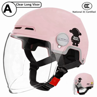 Casque de moto certifié 3C en ABS avec visière noire, demi-casque anti-UV pour hommes et femmes, adapté à toutes les saisons