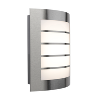 Lampe murale extérieure moderne en acier inoxydable étanche avec diffuseur en polycarbonate, E27 15W, pour jardin et entrée