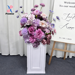 Arreglo de Flores Artificiales Promise, Mezcla de Rosas Moradas y Rosas Rosadas, Hecho a Mano, Realista, Decoración de Boda, Estilo Romántico y de Ensueño - Product Image 1