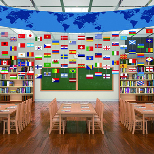 2025 Sản phẩm mới Bunting biểu ngữ bản đồ thế giới với chuỗi cờ Polyester hai mặt cho nhà hàng thanh vườn và trang trí tiệc - Product Image 4