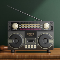 Radio portable numérique multibandes Sai Jia MG001 AM/FM/SW avec haut-parleur basse, grand format, style rétro classique, lecteur MP3 pour la maison