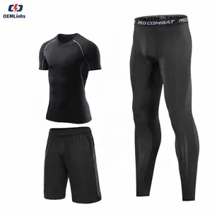 Vente en gros collants de fitness personnalisés en usine pour hommes vêtements de compression pour sports professionnels collants pour hommes