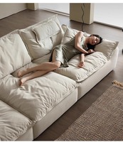 Katzenkratzschutz-Creme für Sofas - Italienischer Minimalistischer Luxus mit Tiefer Sitzfläche für das Wohnzimmer
