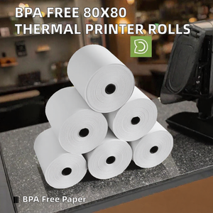 Rollos de Papel Térmico GOOD de 55g, 80x80mm, Capa Única, Blanco, Multiimpresión, Compatible con Cajas Registradoras - Product Image 2