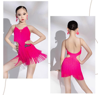 Robe de danse latine à franges pour filles jupe de danse latine à pompons bon marché en vente robe de danse personnalisée
