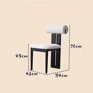 Fauteuil de Salon Haut de Gamme <span class=keywords><strong>Hans</strong></span> <span class=keywords><strong>Wegner</strong></span> en Tissu de Laine Beige et Pieds en Bois Massif, Pour Salle à Manger et Café, Modèle Hippo Noir - Product Image 4