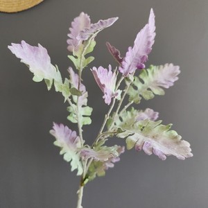 Directo de Fábrica OEM/ODM Tallos Artificiales de Senecio Cineraria Plateado con Hojas Flocadas para Decoración Floral de Bodas - Product Image 4
