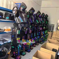 Costumes de robot pour adultes Vente en gros Vêtements de robot mécanique avec lumière LED Robot Cosplay Costume de dessin animé pour la danse de fête