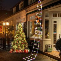 Guirlandes lumineuses décoratives de Noël, Père Noël grimpant sur une échelle, étanches IP67, avec commande vocale par application