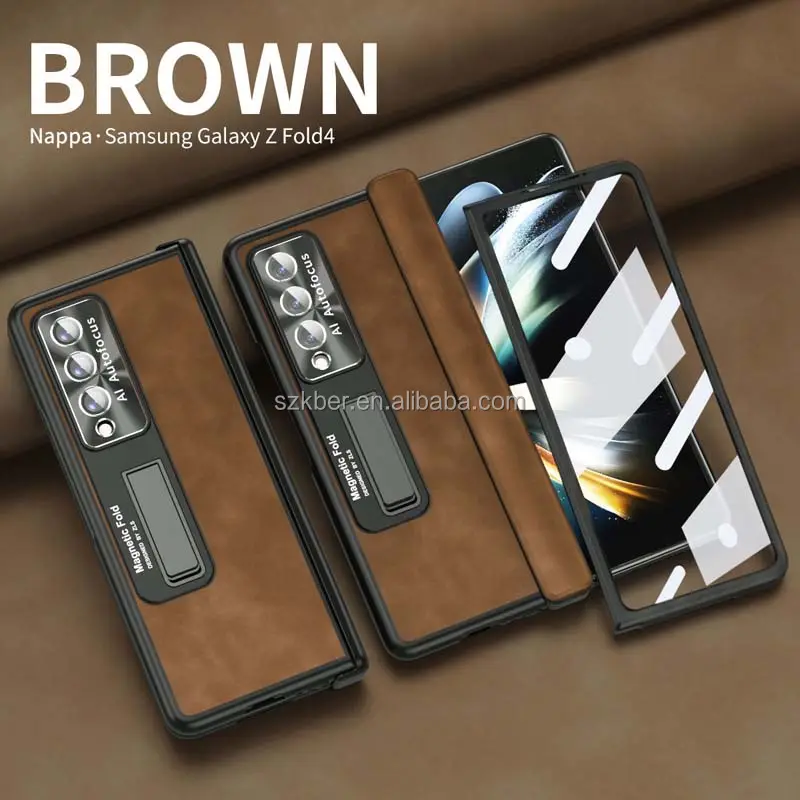 เคสหุ้มหนัง Nappa แบบพับได้,ฟิล์มป้องกันเลนส์โลหะฟิล์มสำหรับโทรศัพท์มือถือ Samsung Galaxy W22