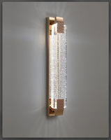 Applique Murale LED Moderne en Cristal, Style Luxe, Bande Lumineuse Simple, pour Maison, Bureau, Chambre, Chevet, Décoration de Hall d'Hôtel, en Fer Forgé