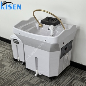 KISEN Moderne Bac de lavage portable pour spa capillaire et lit de shampoing avec circulation d'eau pour la maison, la salle de sport, la salle de bain et les salons de coiffure mobiles - Product Image 1