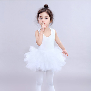 Jupe Tutu de Ballet pour enfants, couleur unie, noir, blanc, gris, rose, sans manches, vêtements de danse, gymnastique, jupe, léotard avec boutons, été - Product Image 2
