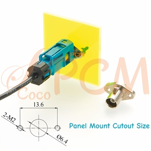 SMB để fakra Z mã nam RF kết nối đồng trục SMB để fakra Bộ chuyển đổi tương thích TE 1-2390730-4, bảng điều khiển mặt bích 2 lỗ gắn kết SMB nữ - Product Image 4
