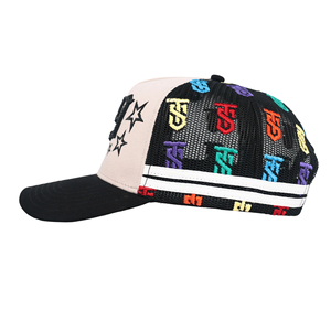 หมวกแก๊ปทรง Trucker ลายทางจีน ปักลายตามสั่ง พร้อมตกแต่งด้วยคริสตัลสีดำ - Product Image 4