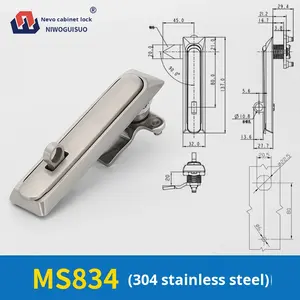 Candado de Acero Inoxidable MS860-1 para Equipos Industriales, Gabinete de Interruptores Eléctricos, Cierre Plano con Acabado Pulido, Operado con Llave - Product Image 5