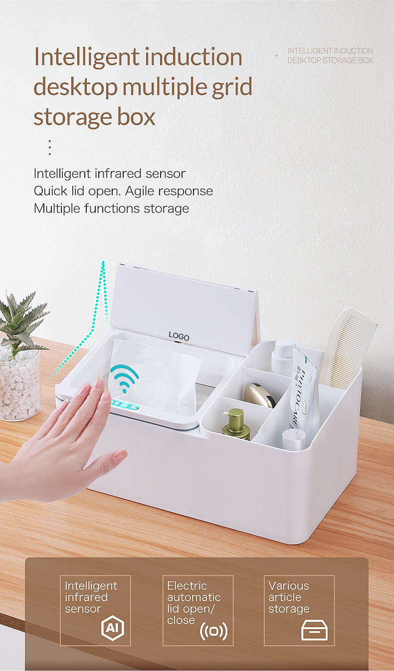 Intelligent induction electric desktop storage box separated minimalist home intelligent induction electric desktop storage box